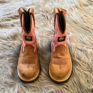 Pink Girls John Deere Work Boots